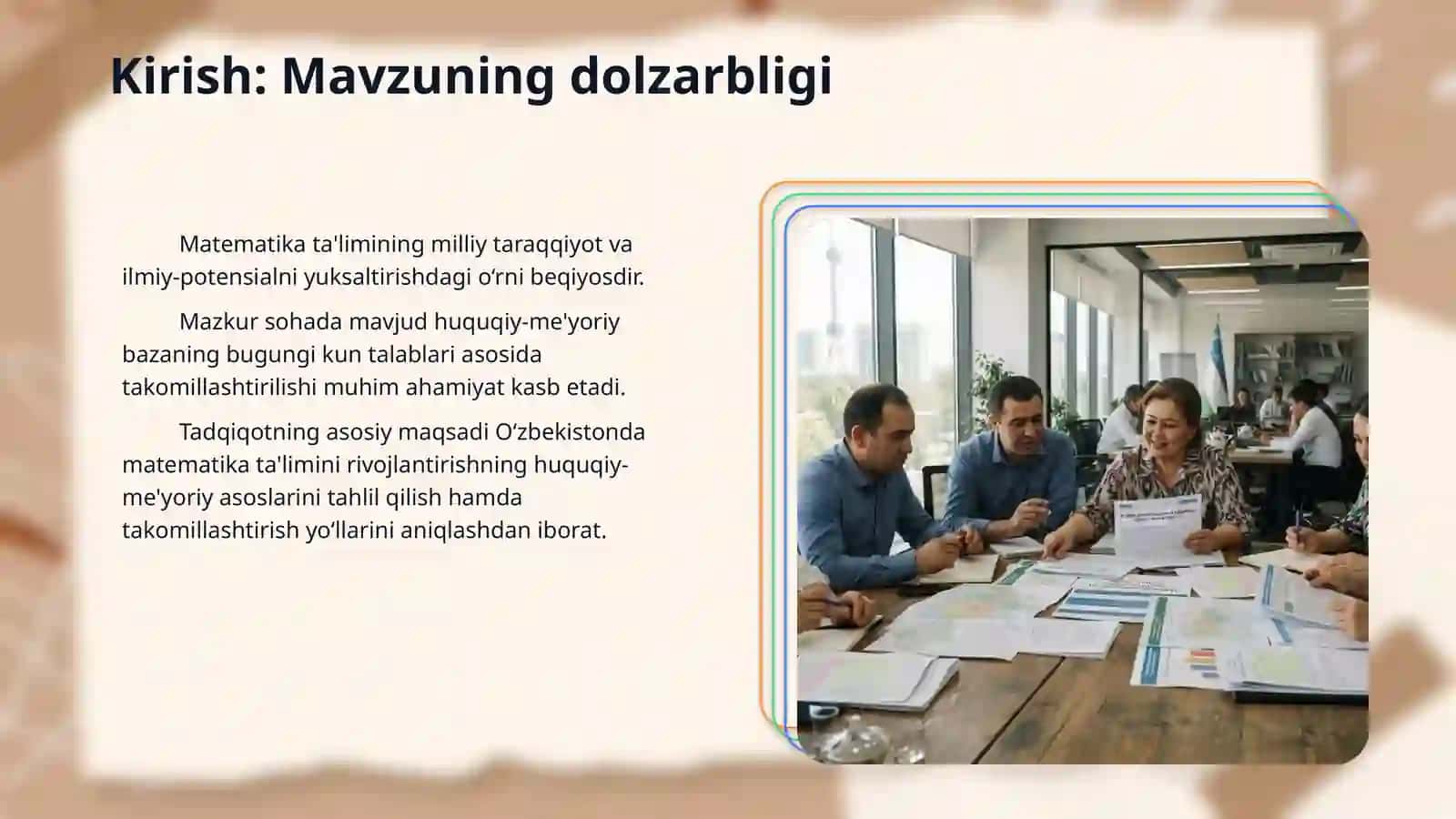 O‘zbekiston Respublikasida matematika ta’limini rivojlantirishning  huquqiy – meyoriy asosi tahlili 3