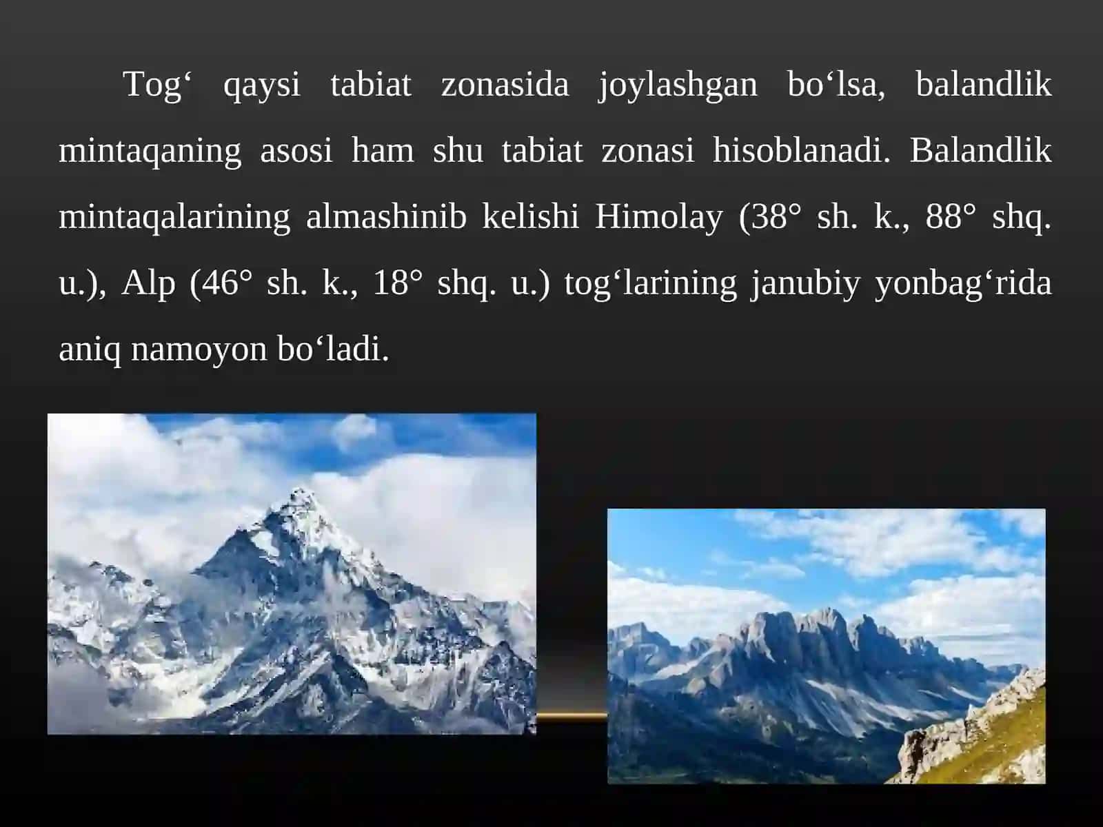 Balandlik mintaqalari 3