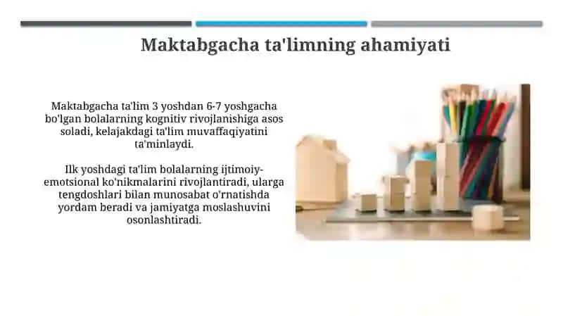 Maktabgacha ta'limni rivojlantirish va moliyaviy taminlash 3