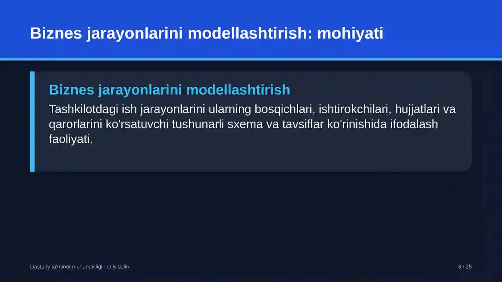 DASTURIY TA'MINOT MUHANDISLIGI · OLIY TA'LIM 3