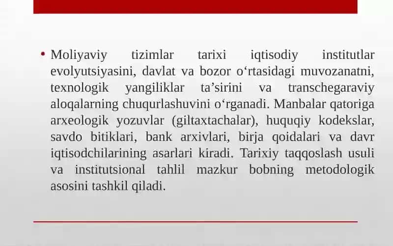 Moliyaviy tizimlar tarixi 3