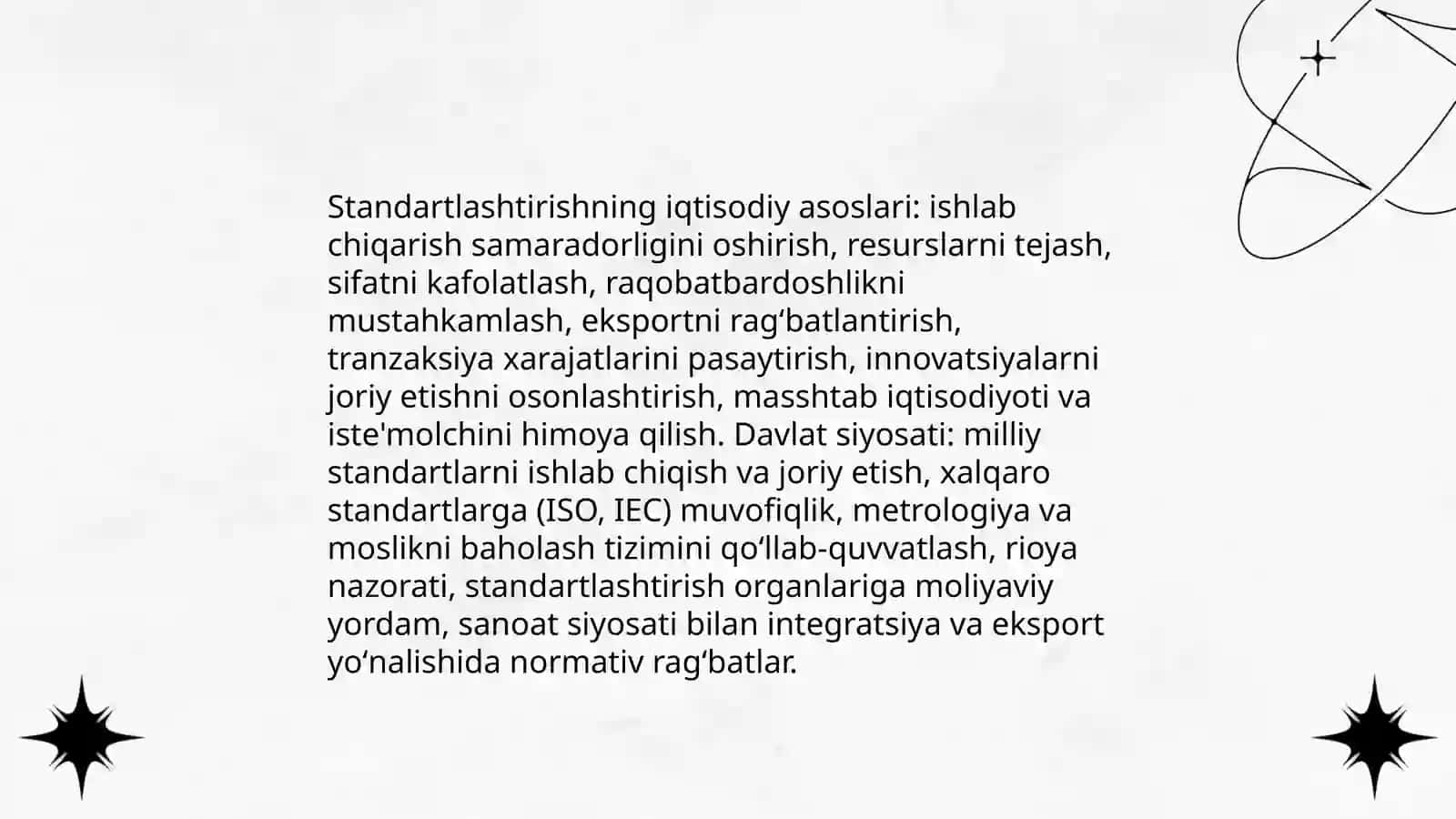 Standartlashtirishning iqtisodiy va huquqiy ta’minoti, me’yoriy hujjatlar 3