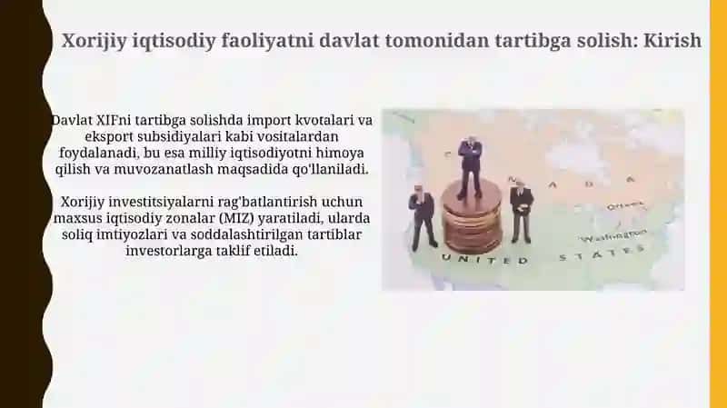 Davlatning tashqi iqtisodiy faoliyatini tartibga solish siyosati 3