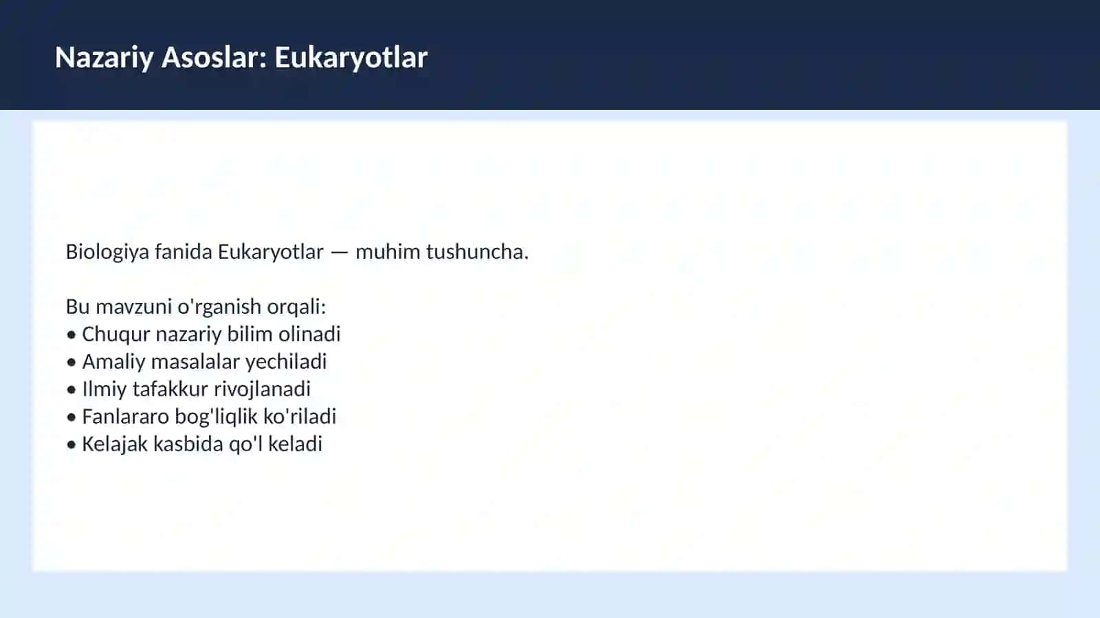 BIOLOGIYA - Hujayra tuzilishi 3