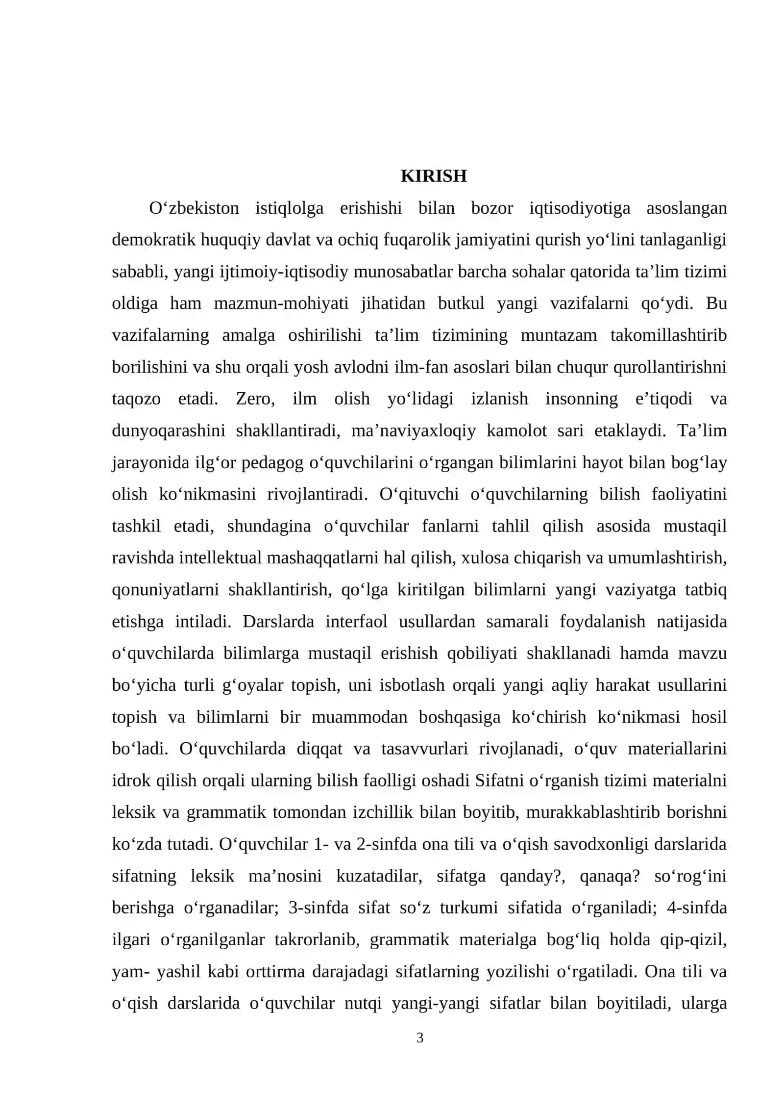 “Sifat so’z turkumini o’rganish jarayonida o’quvchilar nutqini o‘stirish” 3