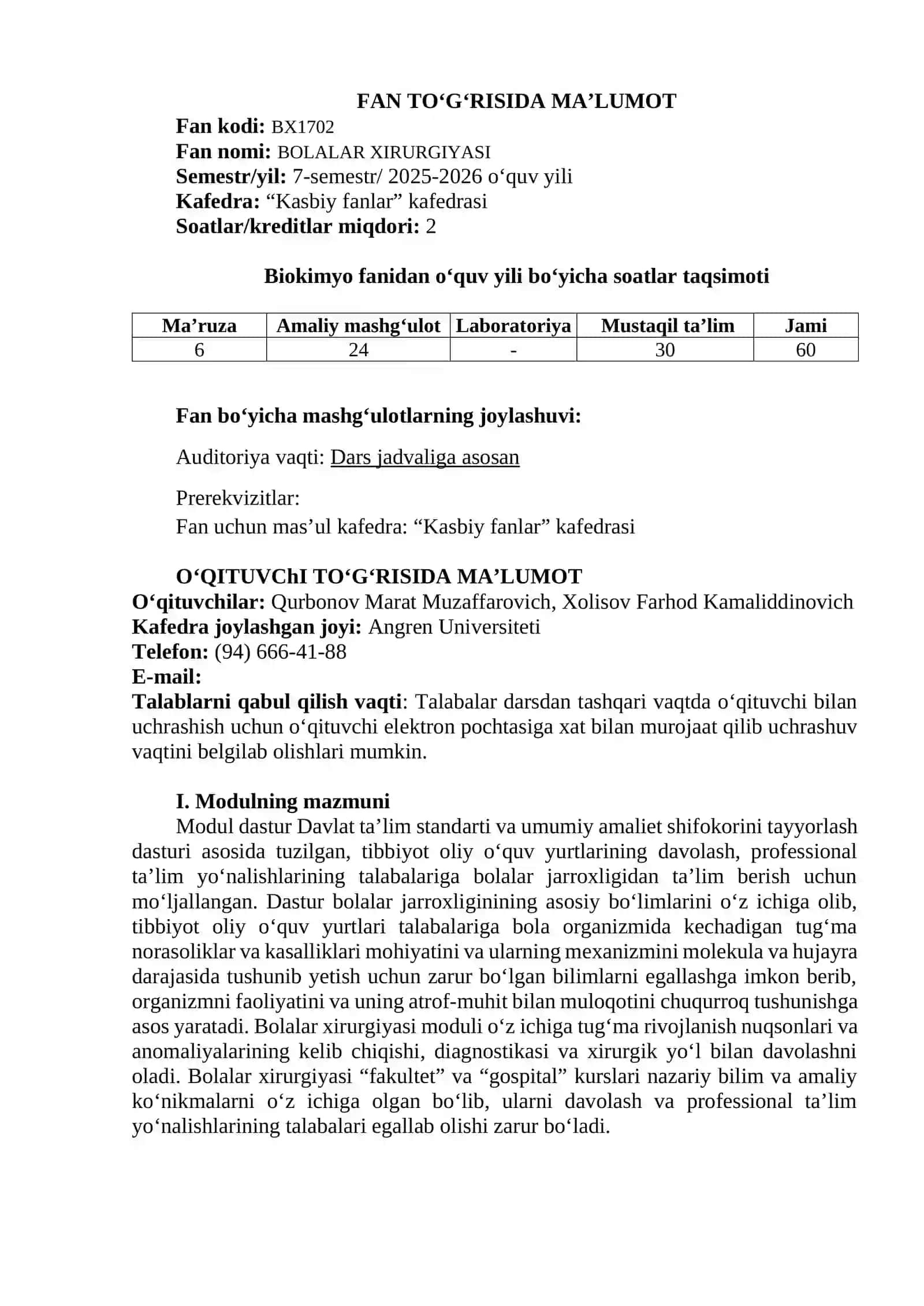 BOLALAR XIRURGIYASI 3