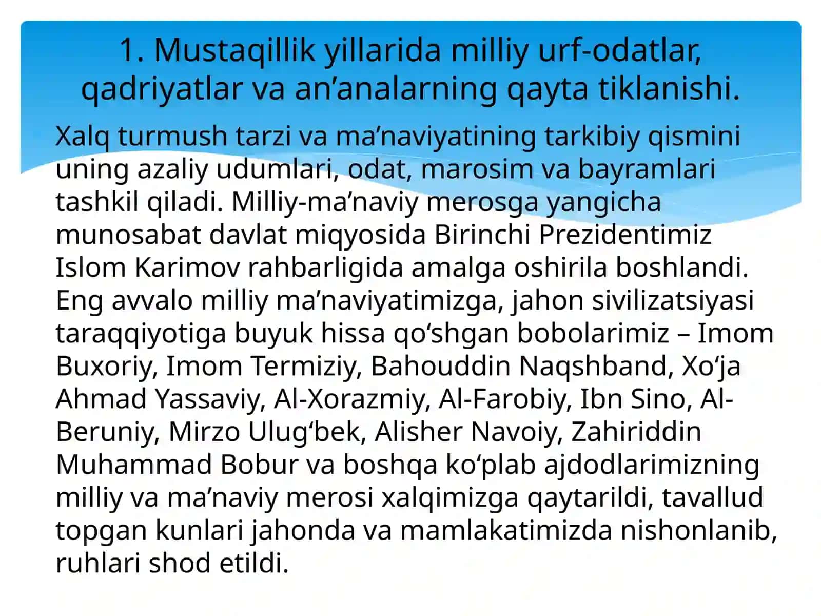 MUSTAQILLIK YILLARIDA O‘ZBEKISTONDAGI MA’NAVIY VA MADANIY TARAQQIYOT 3