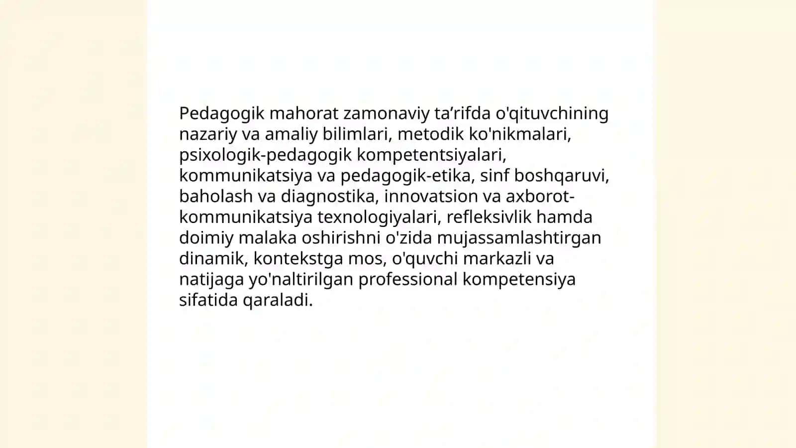 Pedagogik mahorat tushunchasiga zamonaviy yondashuv uning bo'lajak o'qituvchi kasbiy faolyatida tutgan o'rni va ahamyati 3