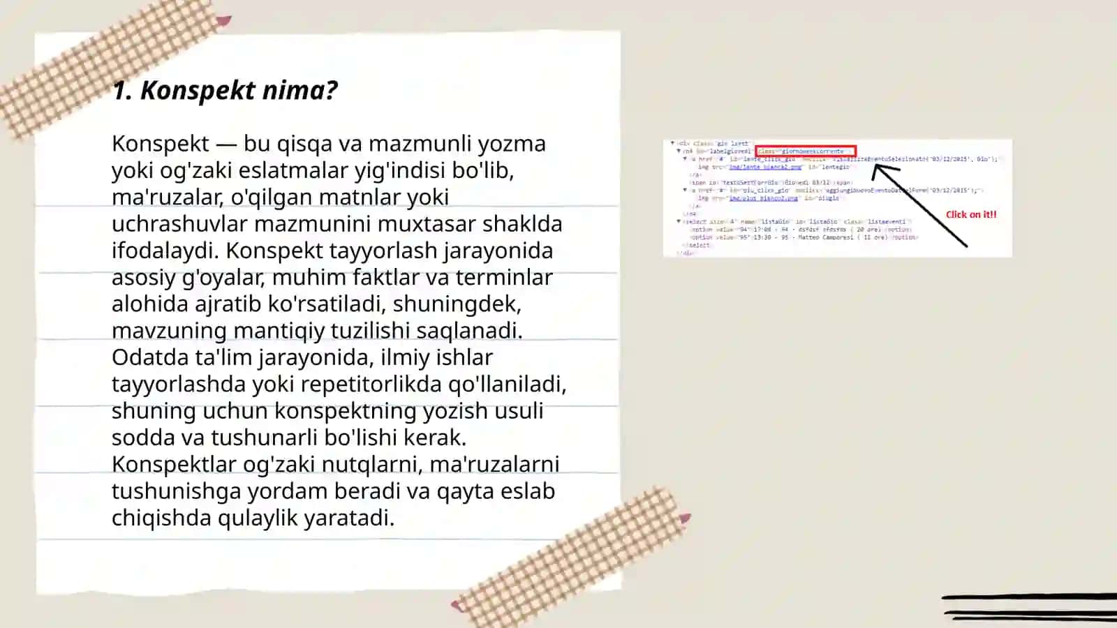 Konspekt Konpekt turlari. Konspektlashtirish usulari 3