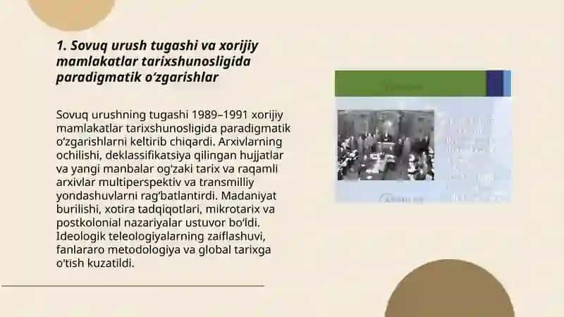 XX asr oxiri – XXI asr boshlarida xorijiy mamlakatlar tarixi tarixshunosligi 3