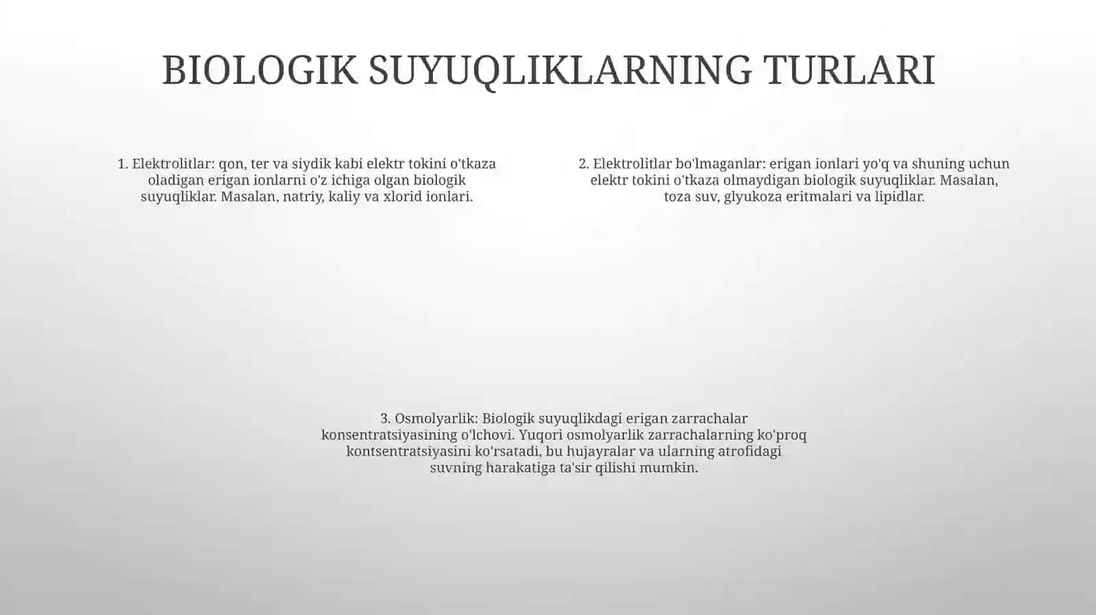 Organizm Biologik Suyuqliklari Elektolit Va Noelektrolit Sifatida 3