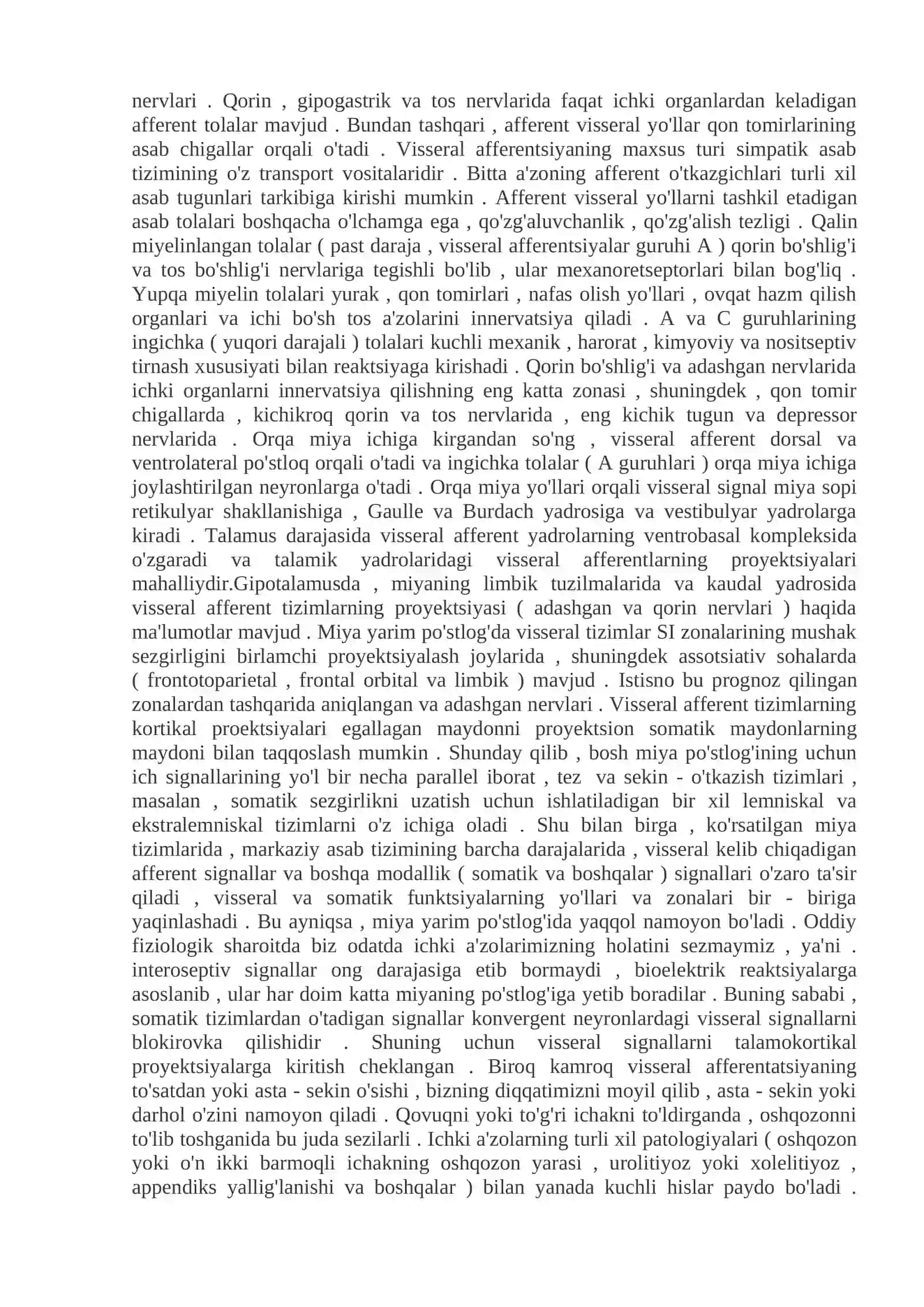Somatik va visseral sezish analizatorining fiziologiyasi 3