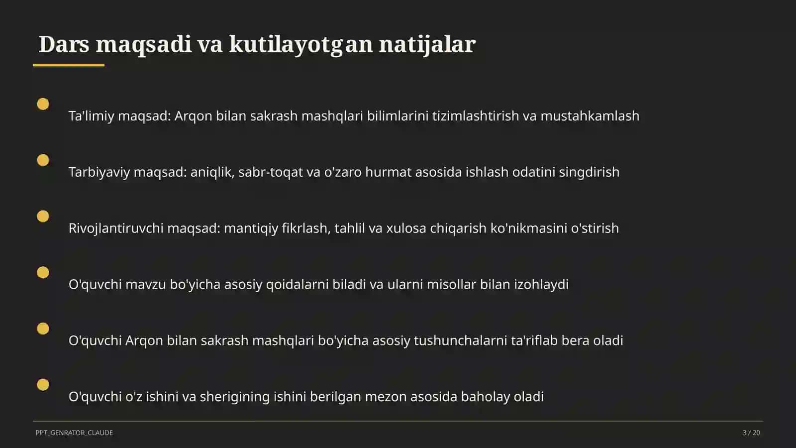 Arqon bilan sakrash mashqlari (3-sinf) 3