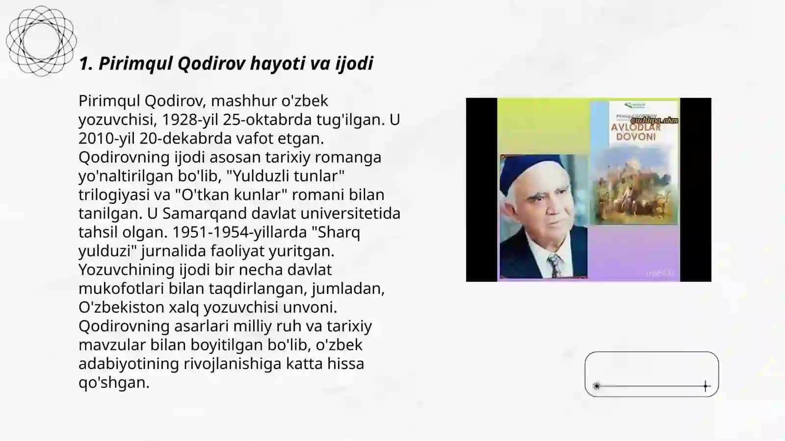 Pirimqul Qodirov avlodlar dovoni romani 3