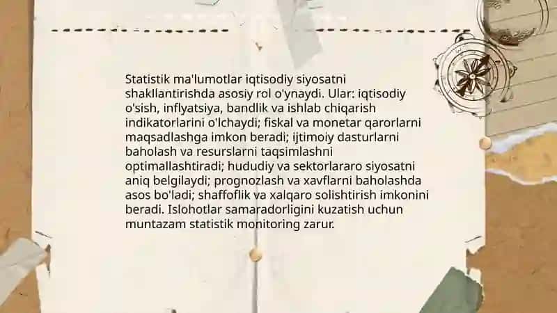 Statistik ma'lumotlarning iqtisodiyotdagi ahamiyati 3