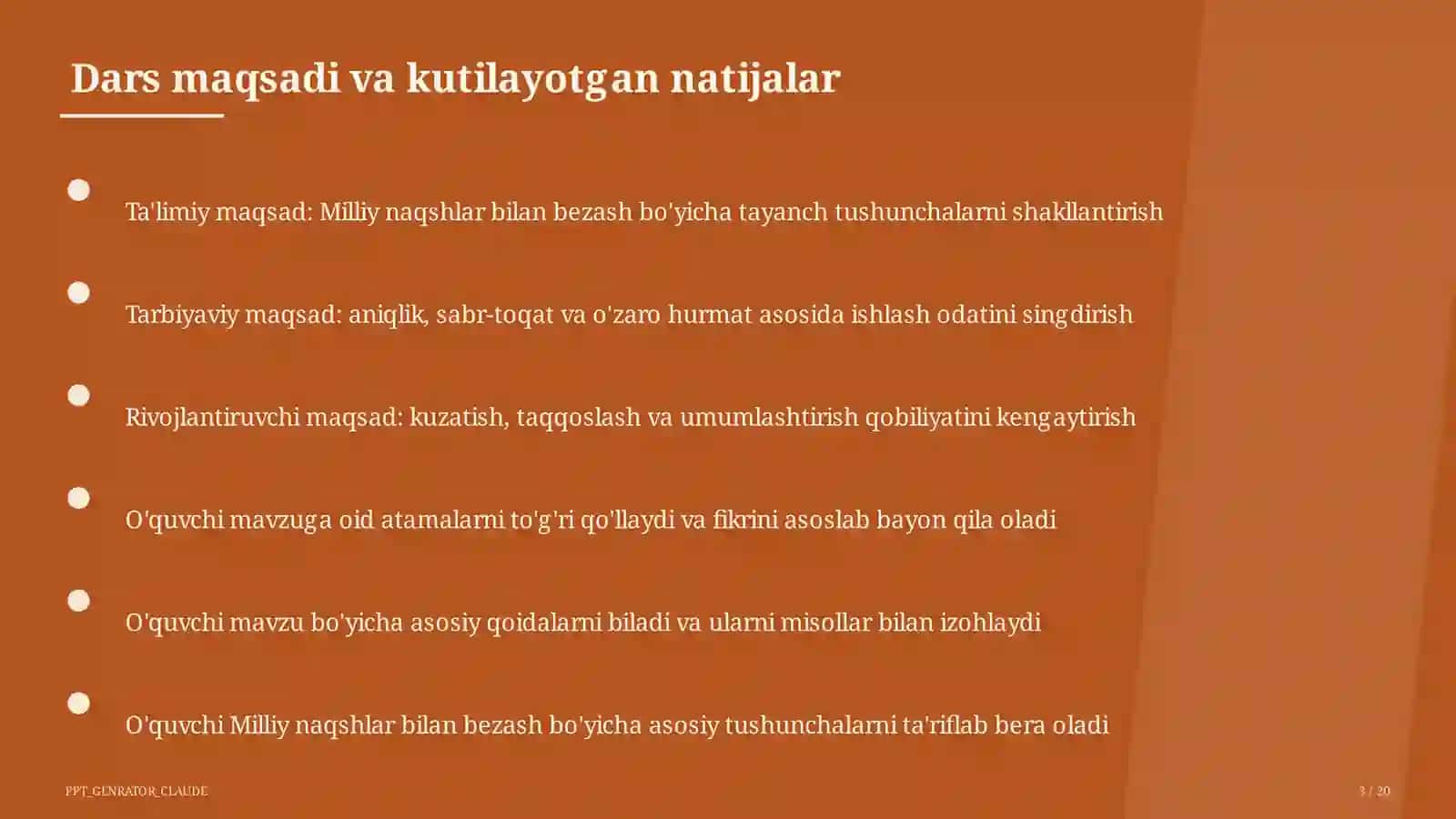 Milliy naqshlar bilan bezash (3-sinf) 3