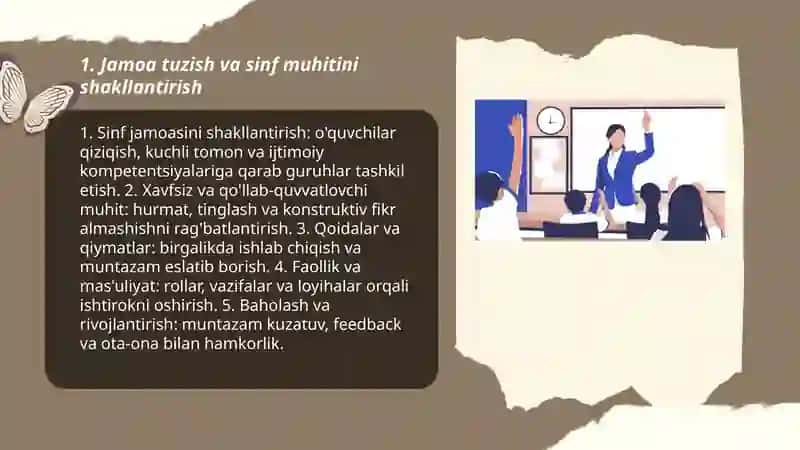 Sinf rahbarining oʻquvchilar jamoasi bilan ishlash 3
