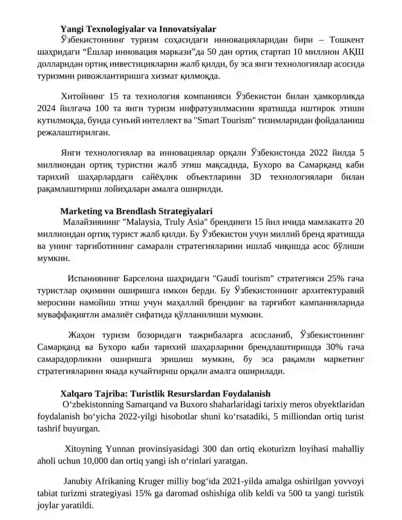 Mintaqaviy turistik resurslardan foydalanishda xalqaro tajribadan foydalanish 3