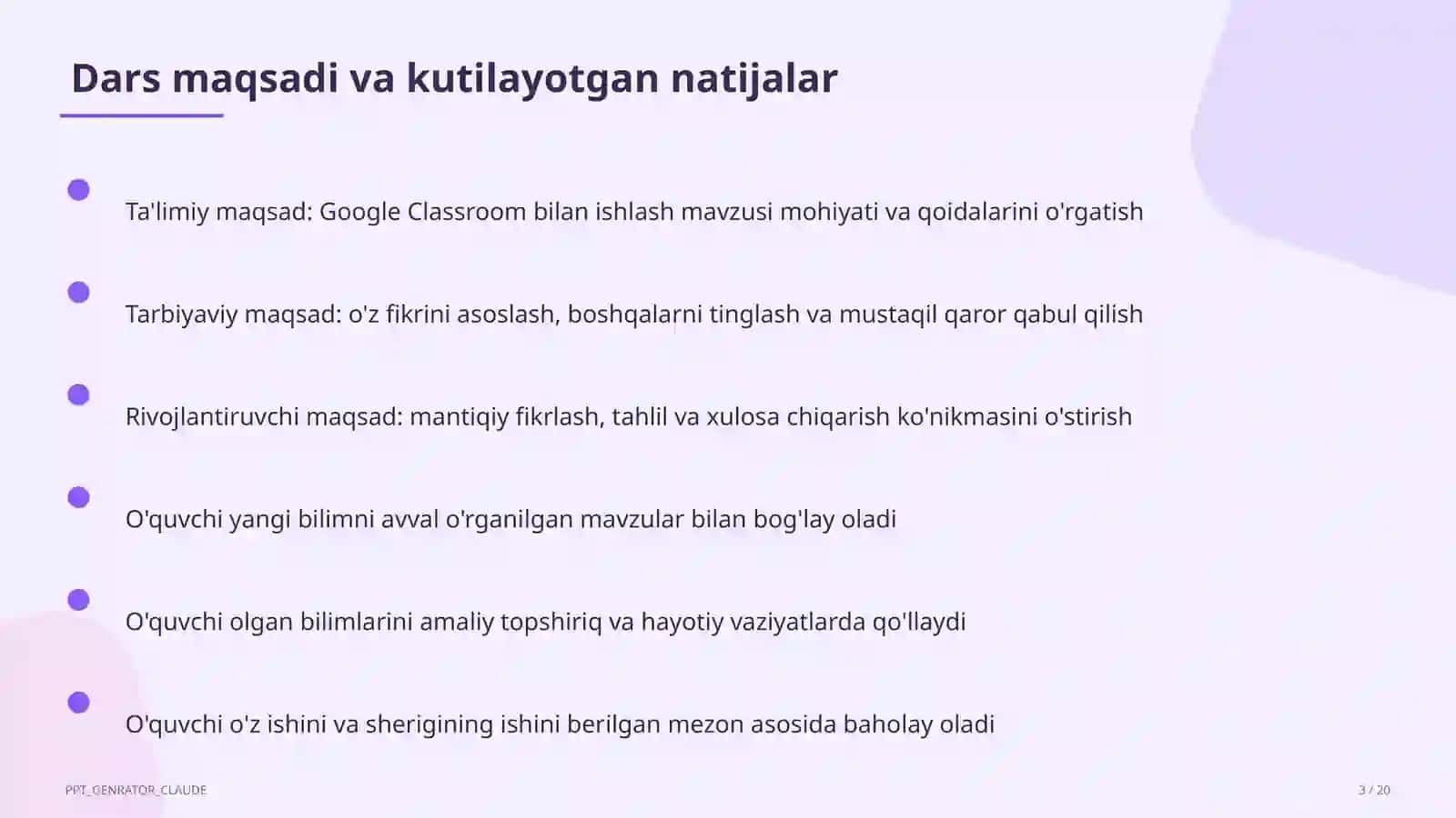 Google Classroom bilan ishlash 3