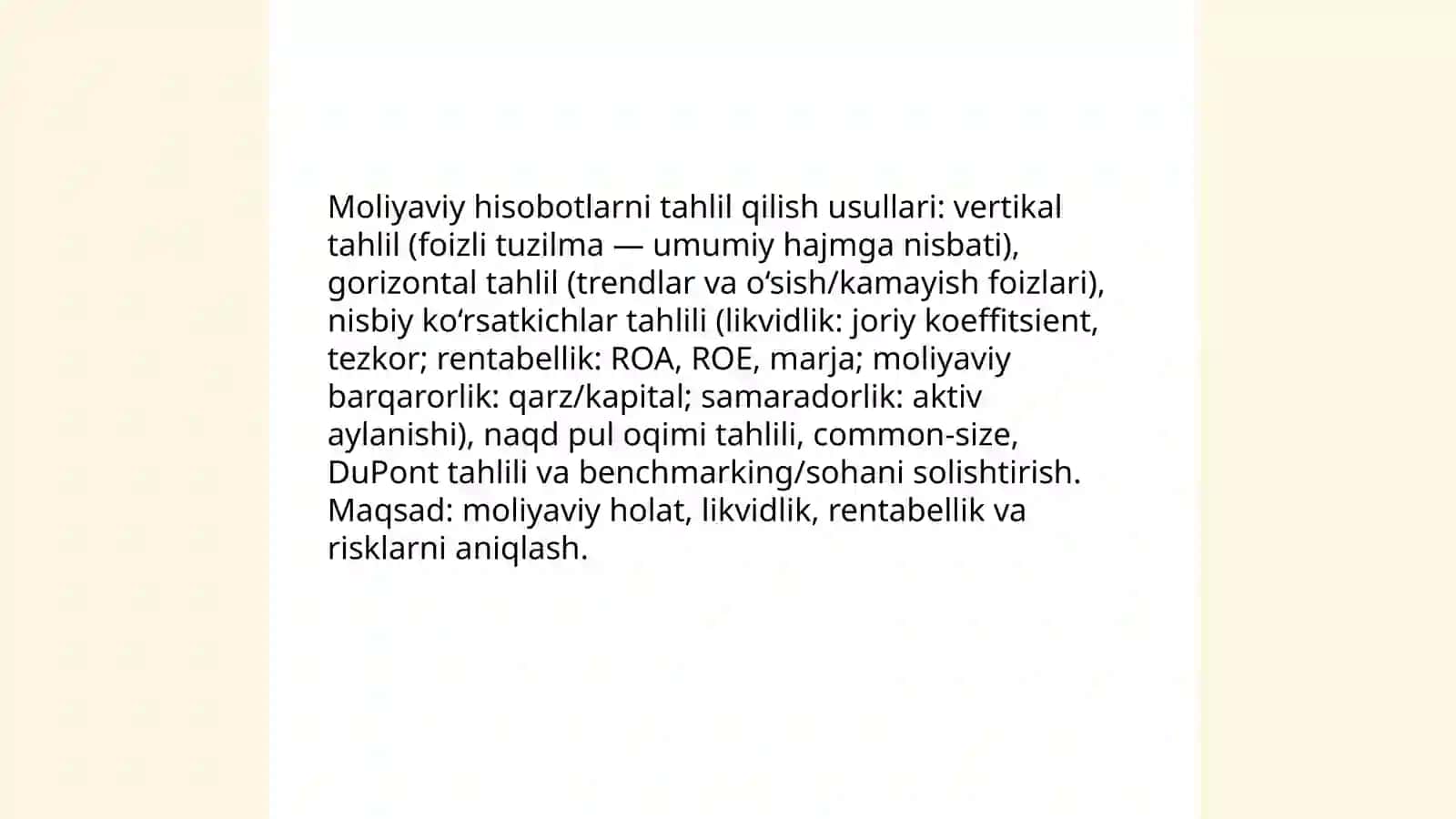 Moliyaviy tahlil usullari va ularning ahamiyati 3