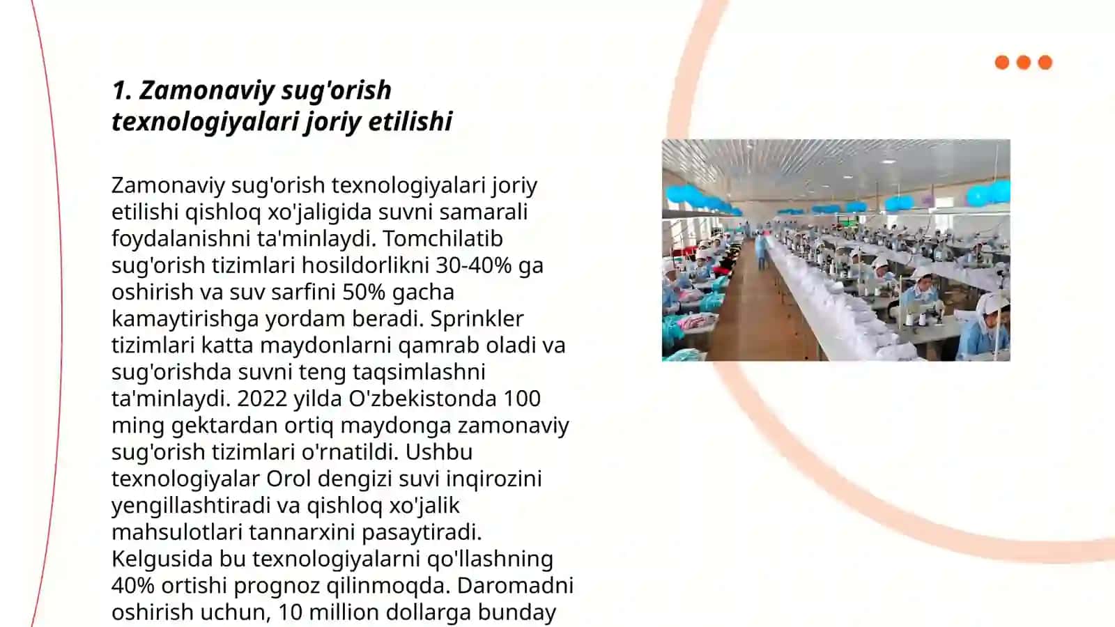 Mustaqillik yillarida Oʻzbekistonda qishloq xoʻjaligi va sanoat sohasida oʻzgarishlar 3