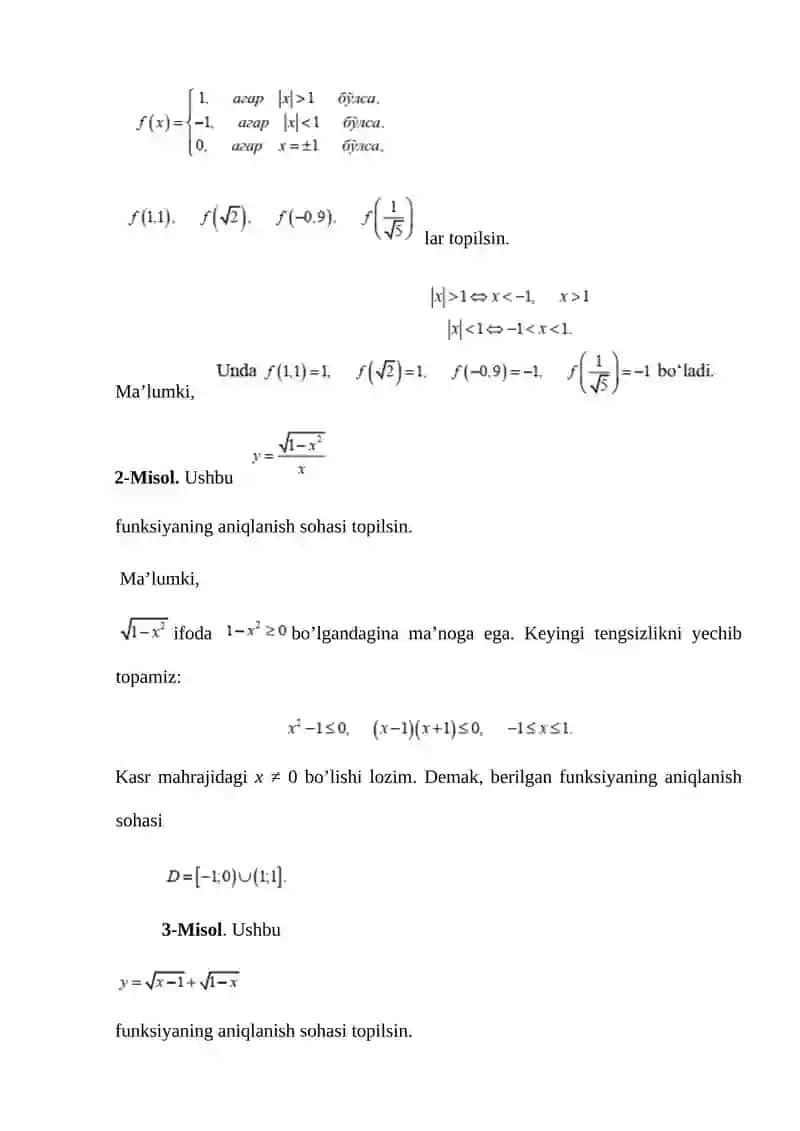 Funksiya tushunchasi va uning хоssalari 3