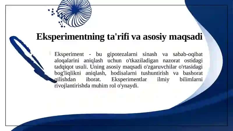Eksperimentoʻtkazish va uning tadqiqot usullari 3