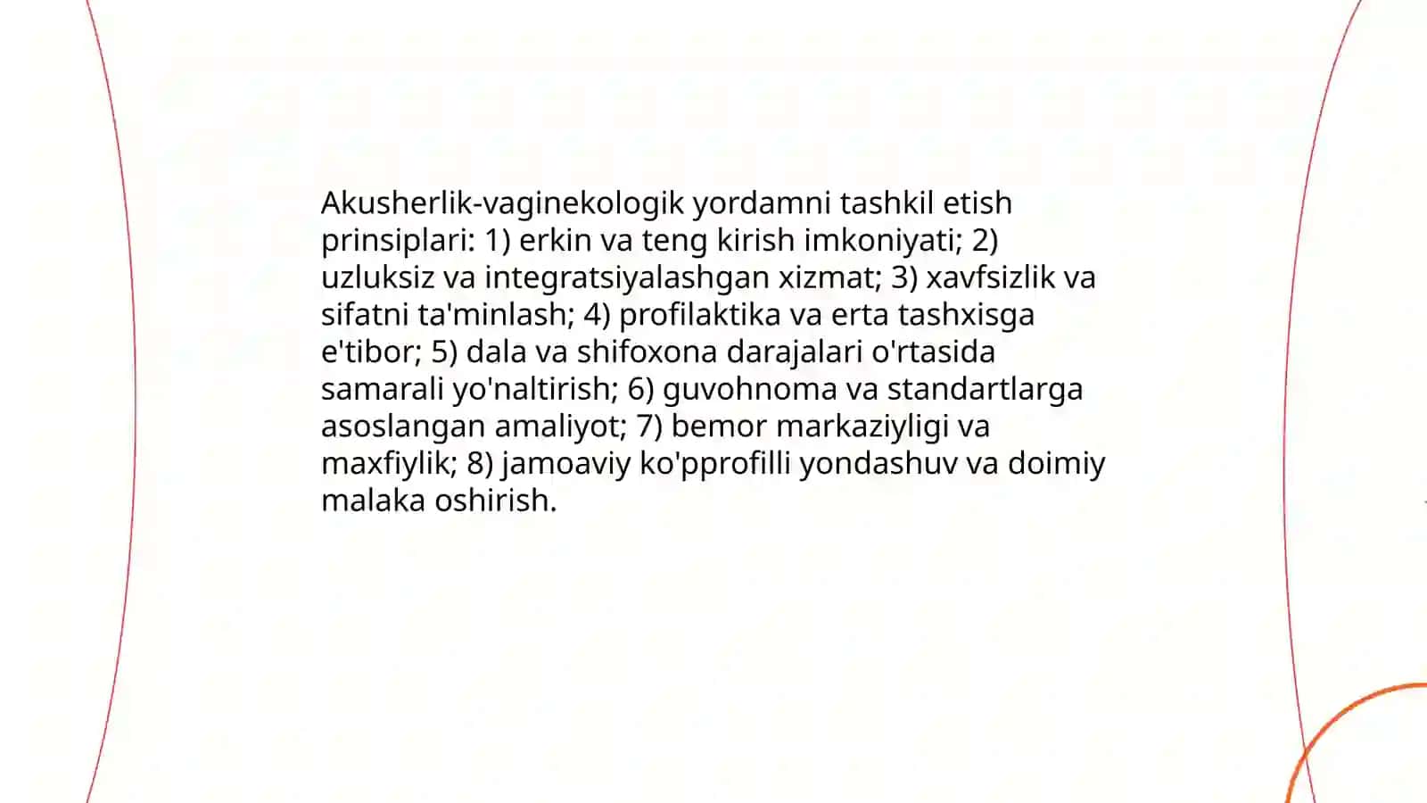 Akusherlik vaginekologik yordamni uyushtirish 3