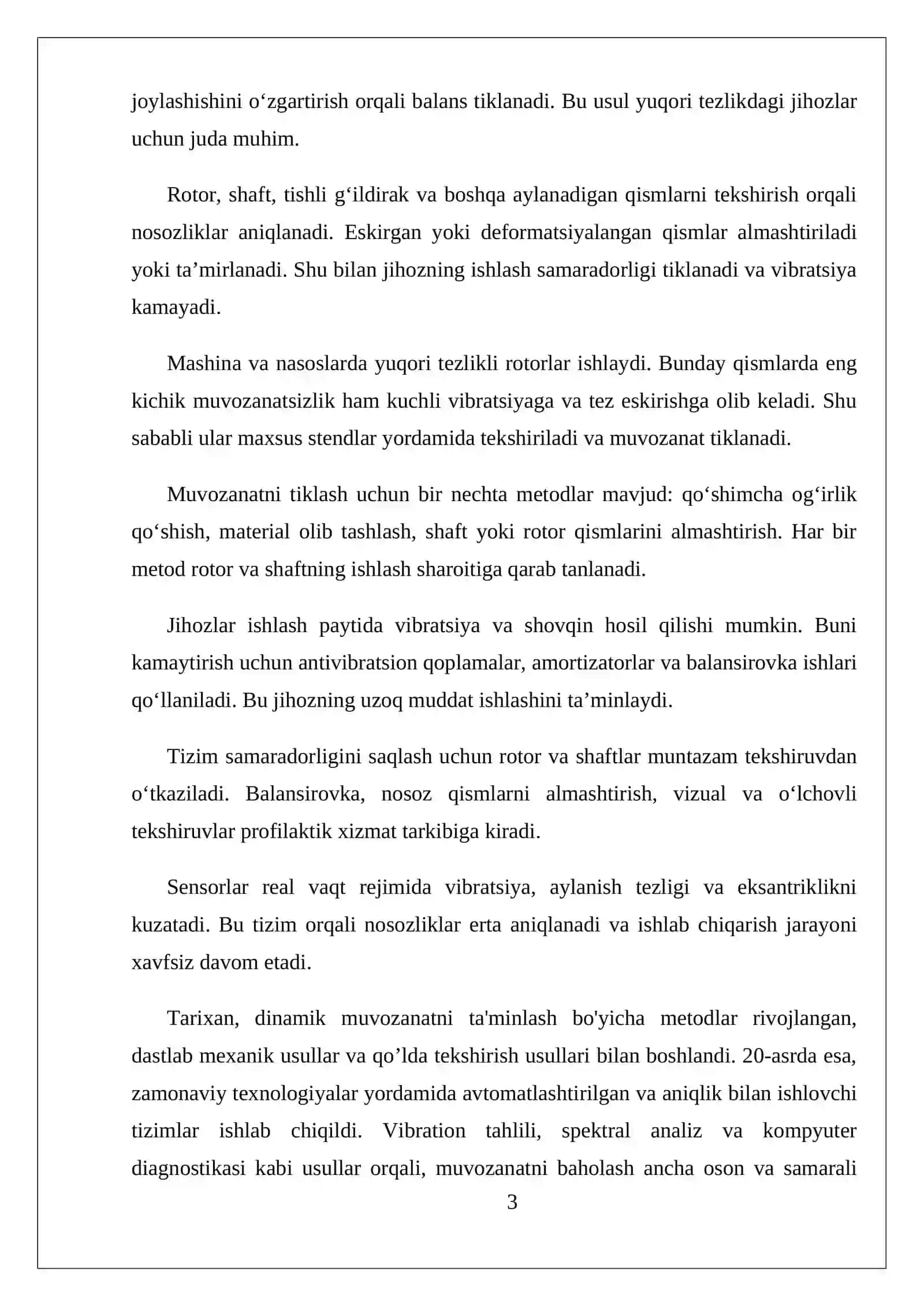 Dinamik muvozanat va jihozlarda dinamik qayta ishlash mexanizmlari 3