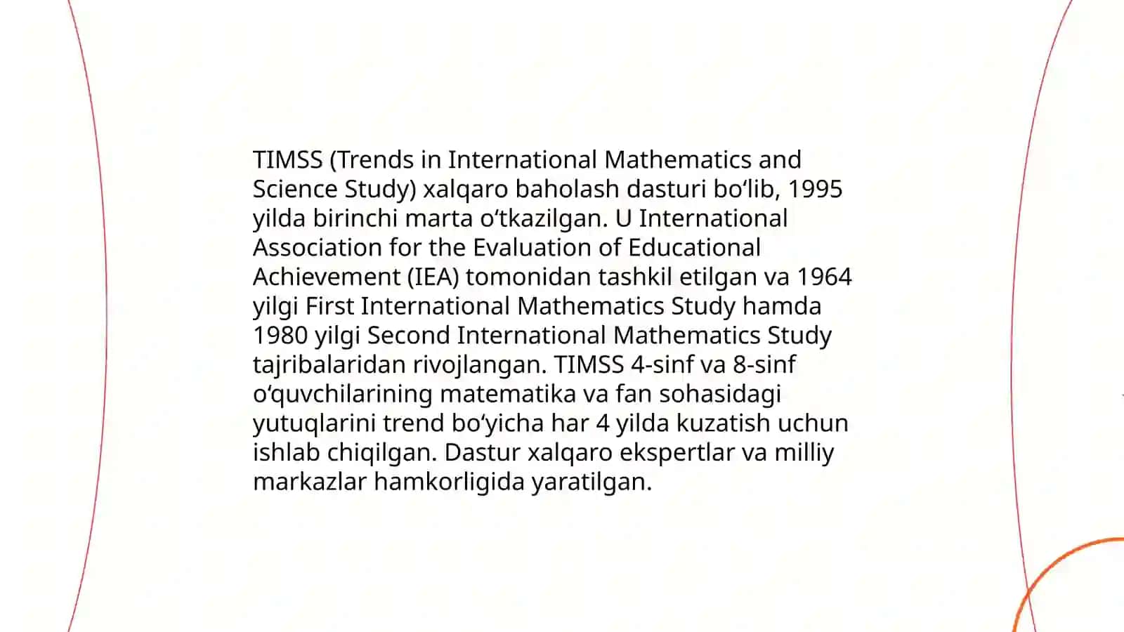 TIMSS baholash dasturining kelib chiqishi va asosiy maqsadlari 3