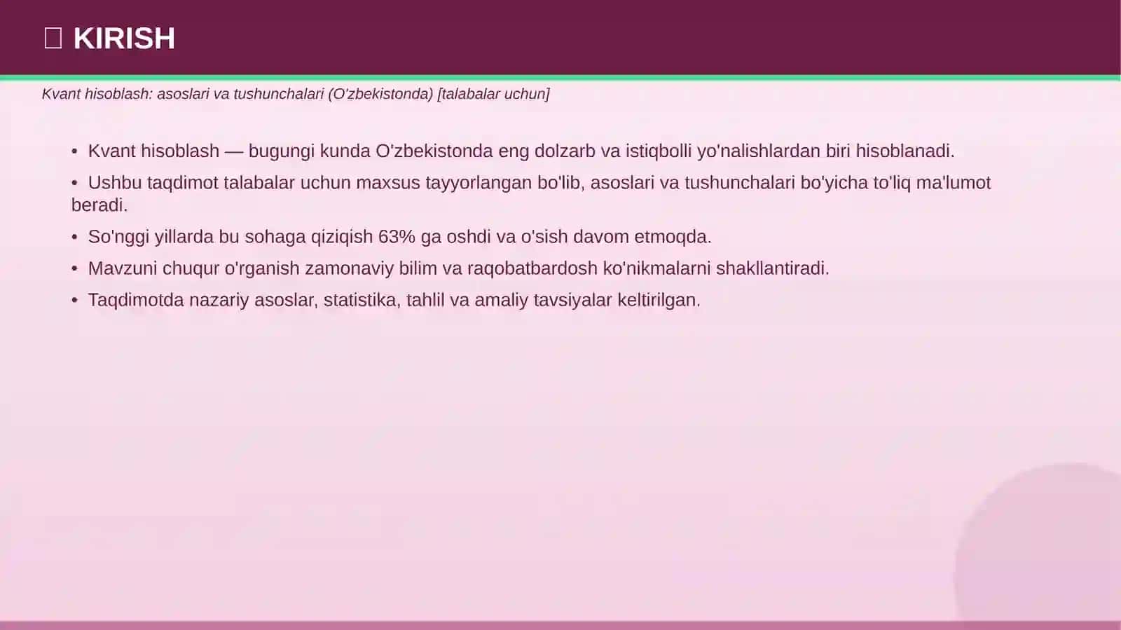 Kvant hisoblash: asoslari va tushunchalari (O'zbekistonda) [talabalar uchun] 3