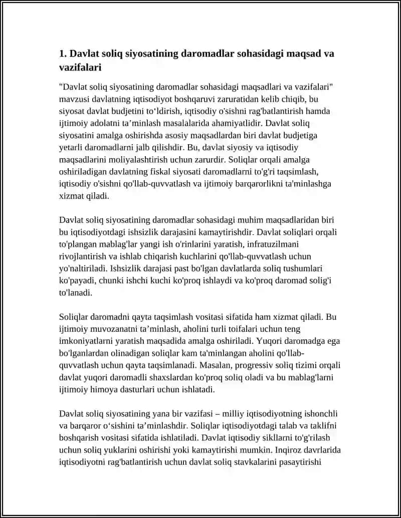 DAROMADLAR SOHASIDA DAVLAT SOLIQ SIYOSATINING XUSUSIYATLARI 3