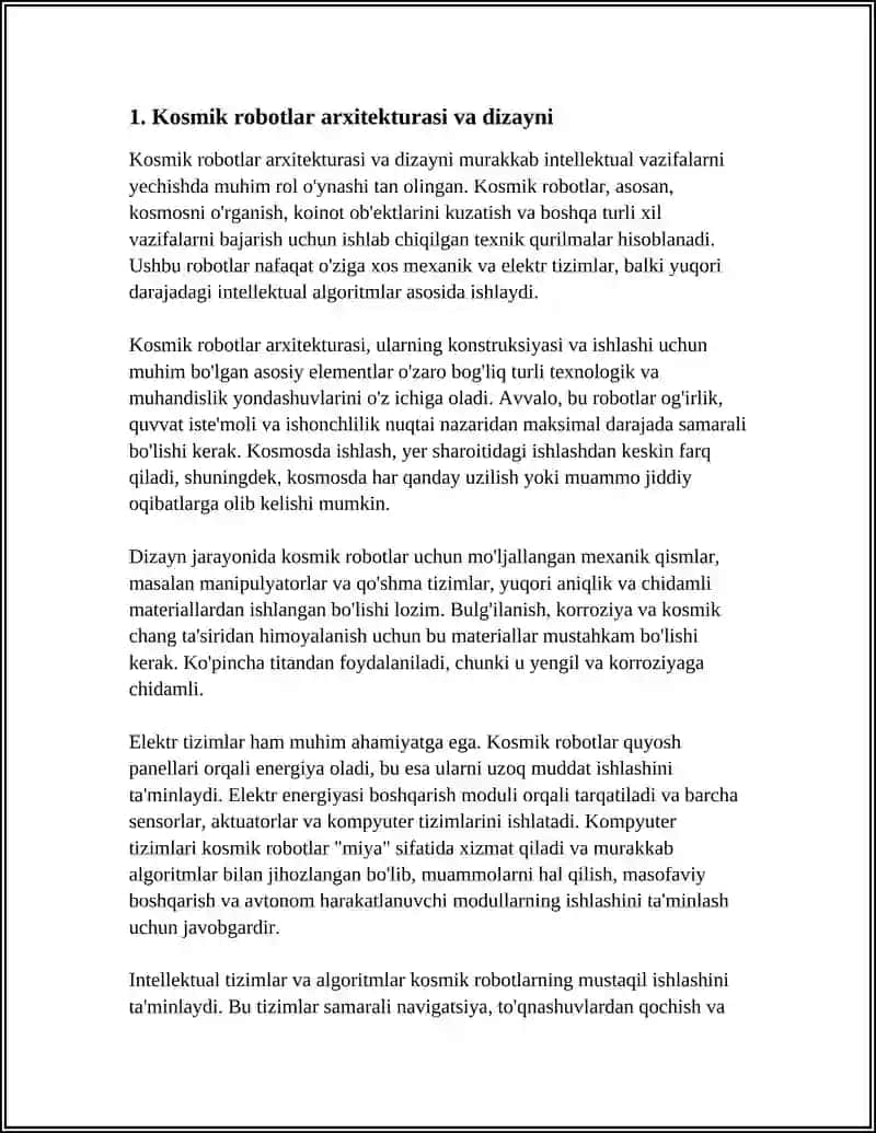 KOSMIK ROBOTLAR.ROBOTOTEXNIK QURILMA YORDAMIDA MURAKKAB INTELLEKTUAL VAZIFALARNI YECHISH 3