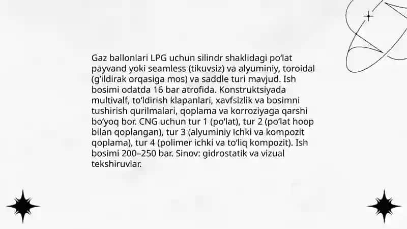 "Gaz ballonli dvigatellar: Tayyor mustaqil ish (10 bet)" 3