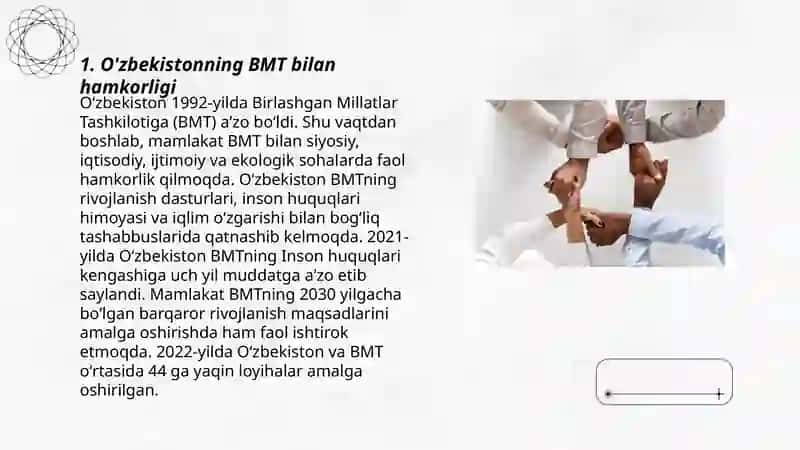 Oʻzbekistonning xalqaro tashkilotlar bilan hamkorlik aloqalari 3