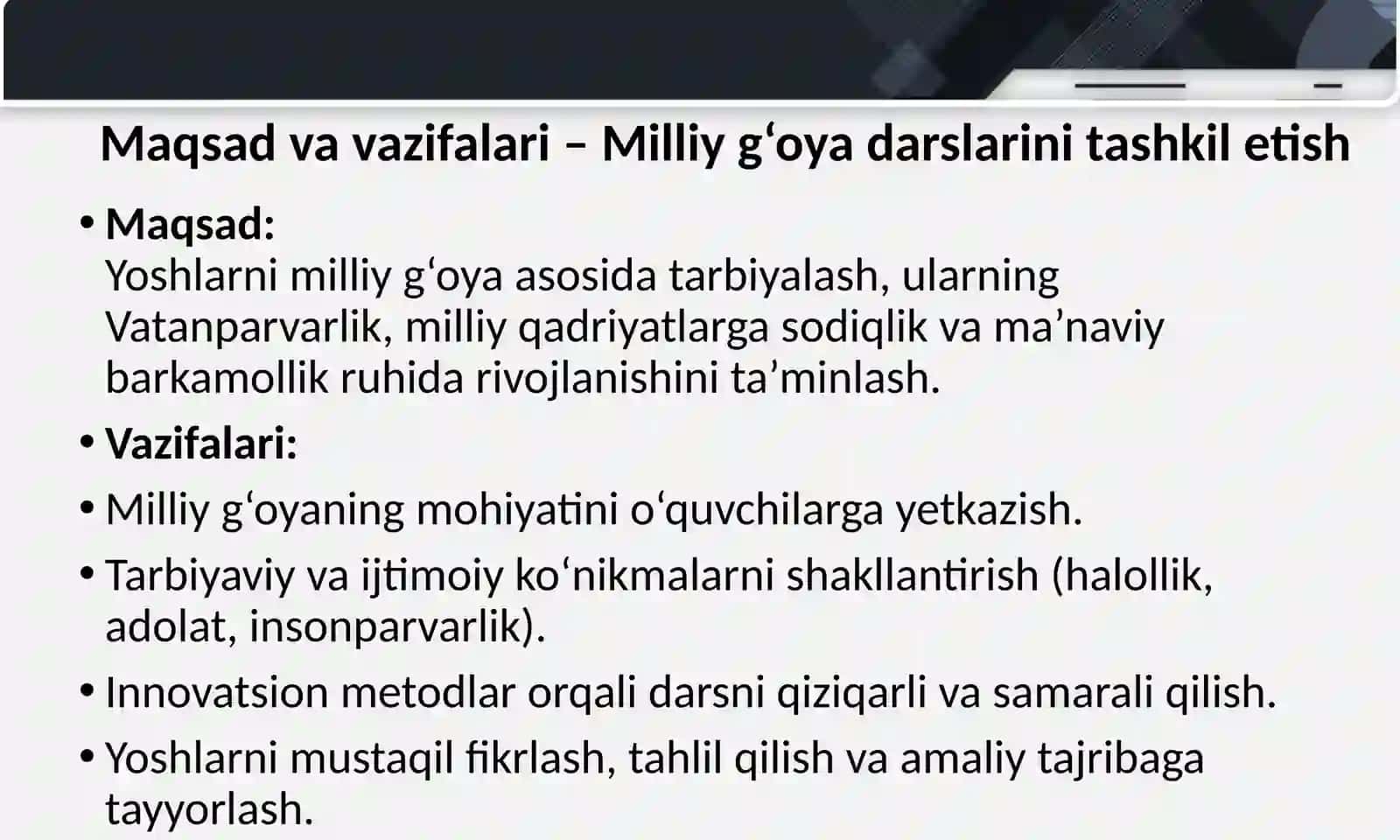 Milliy g'oya darslarini tashkil etishning inovatsion usullari 3