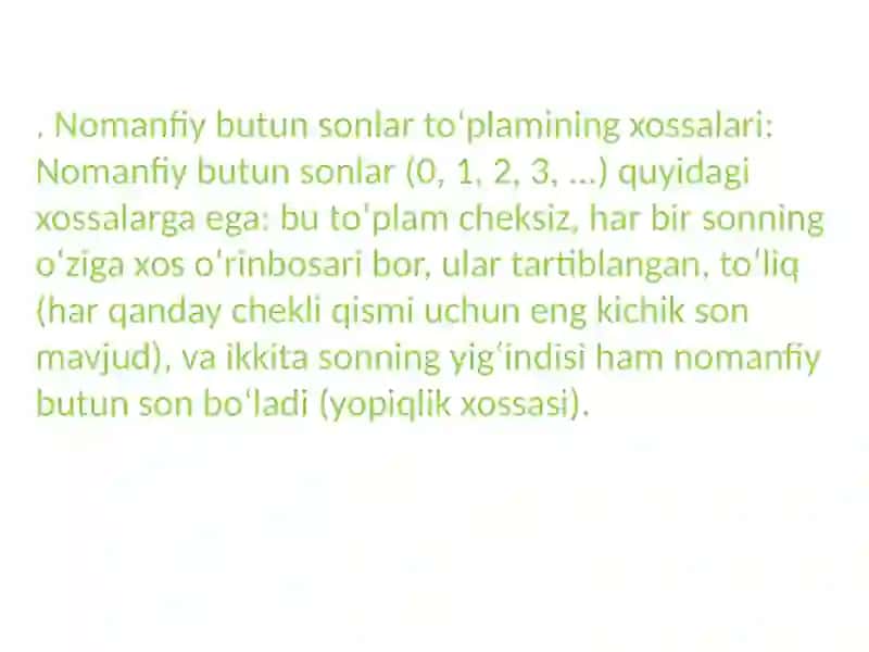 Nomanfiy butun sonlar 3