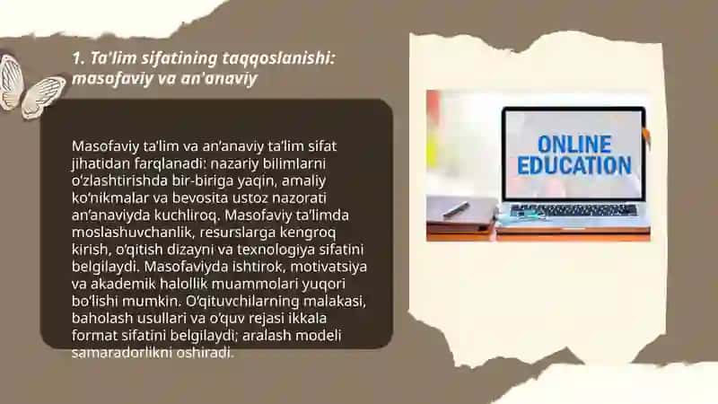 Masofaviy ta'lim va ananaviy ta'limning taqqoslanishi 3