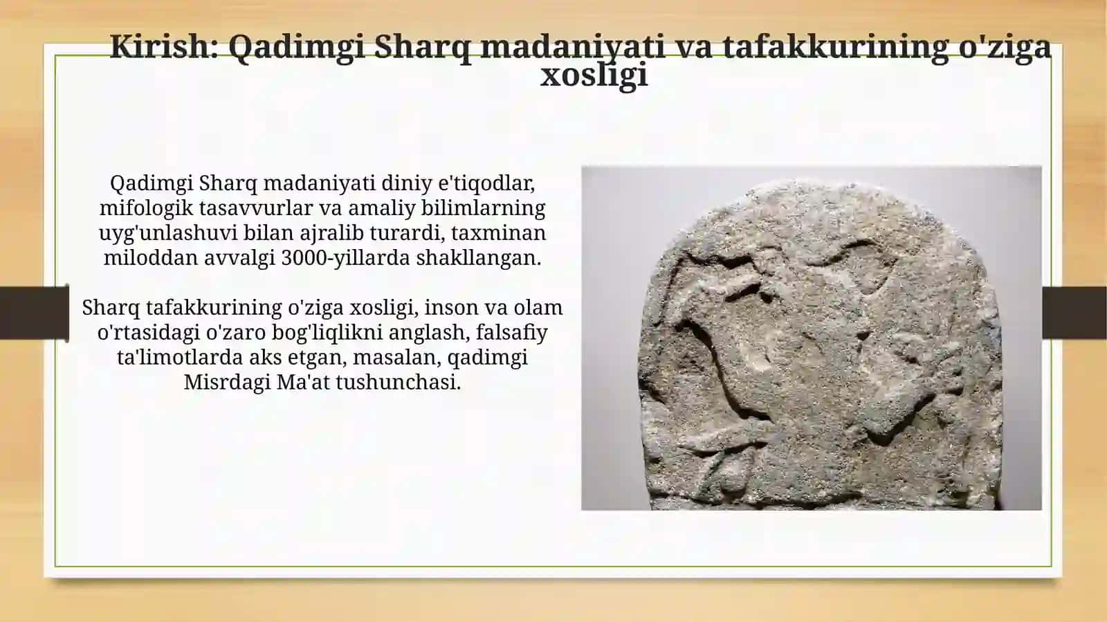 Qadimgi Sharqda asotiriy tasavvurlar va falsafiy bilimlarning paydobo‘lishi 3