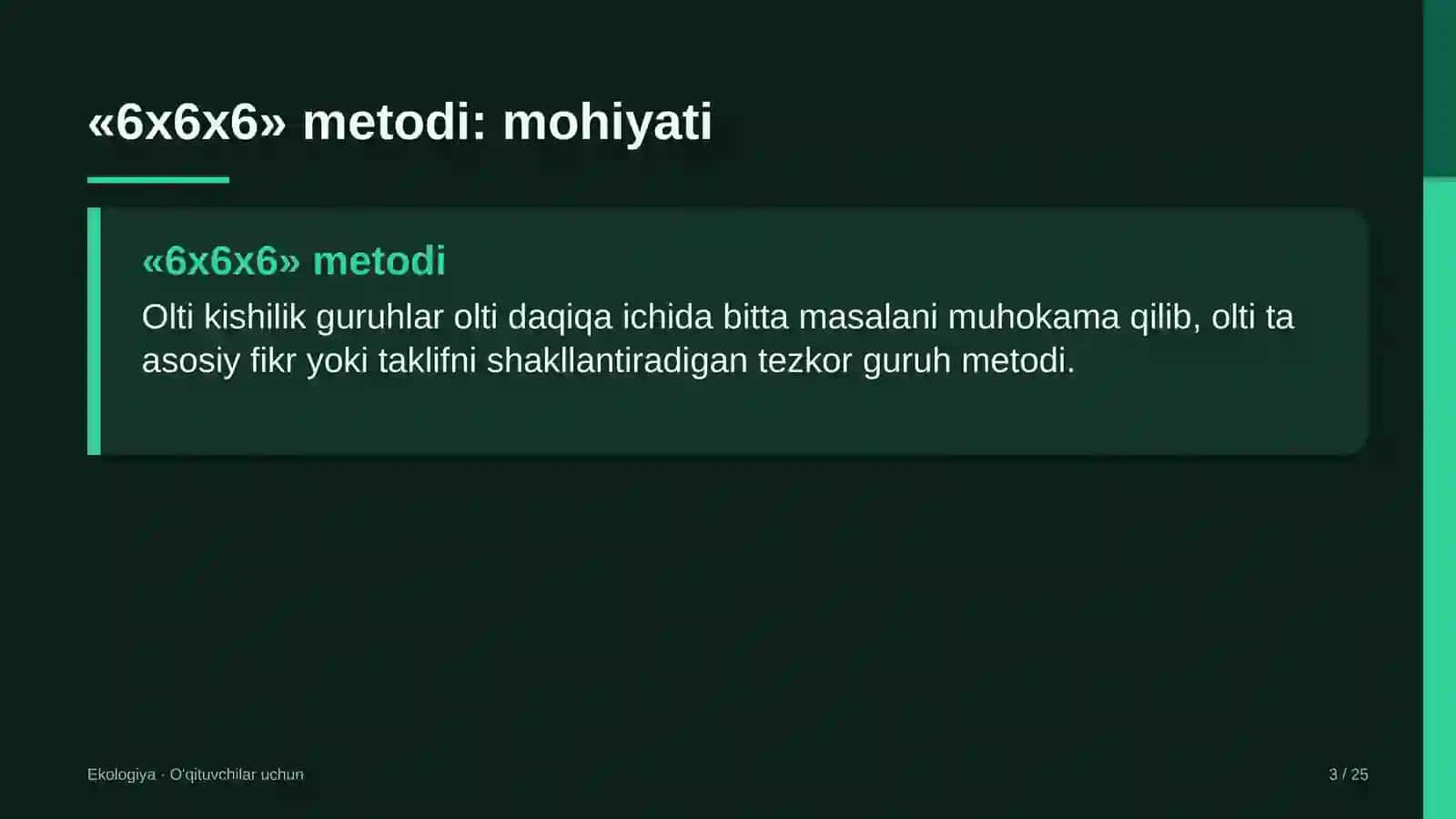 ekologiya darslarida 6x6x6 metodidan foydalanish 2335 3