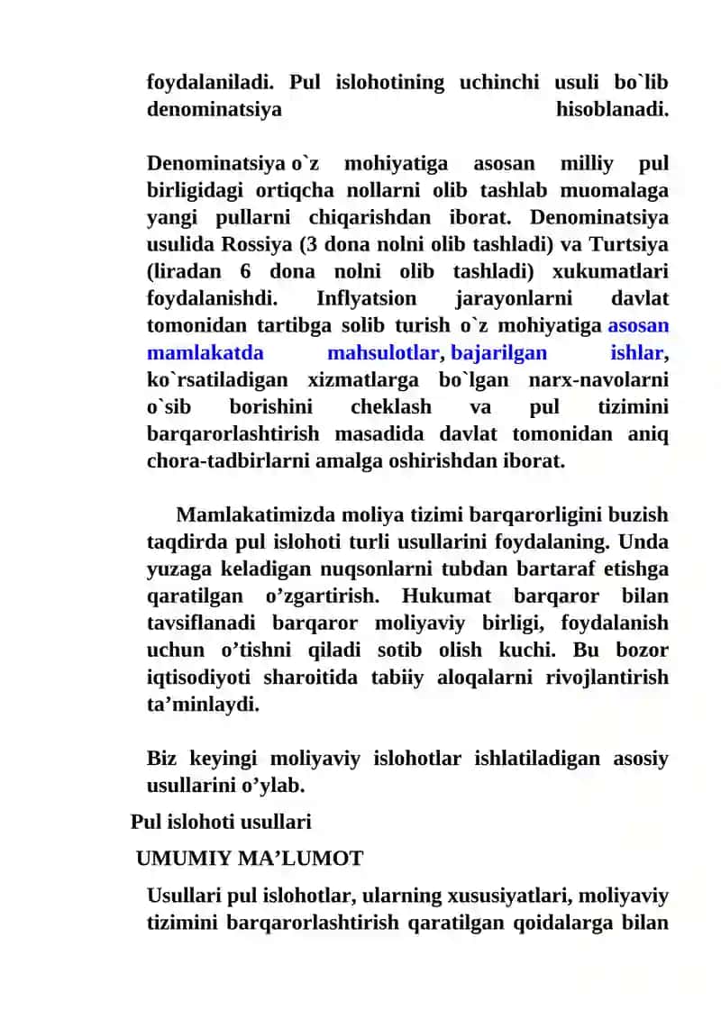 Pul islohotlari va ularni amalga oshirish shart-sharoitlari 3
