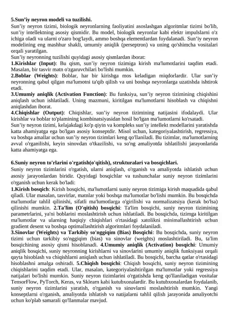 Suniy intellektga kirish, asosiy tushunchalar. 3