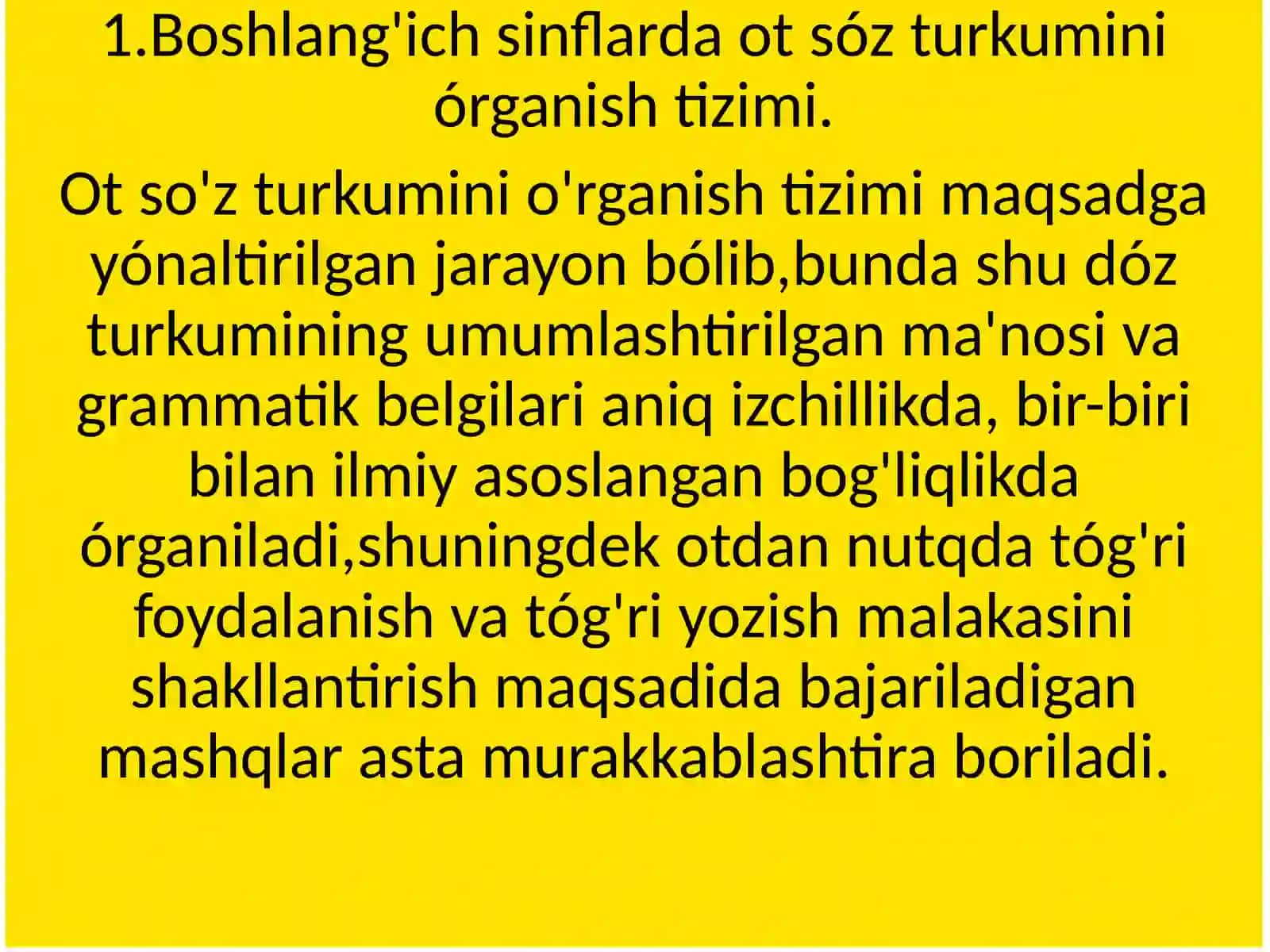 OT SÓZ TURKUMINI O'RGANISH JARAYONIDA ÓQUVCHILAR NUTQINI ÓSTIRISH 3
