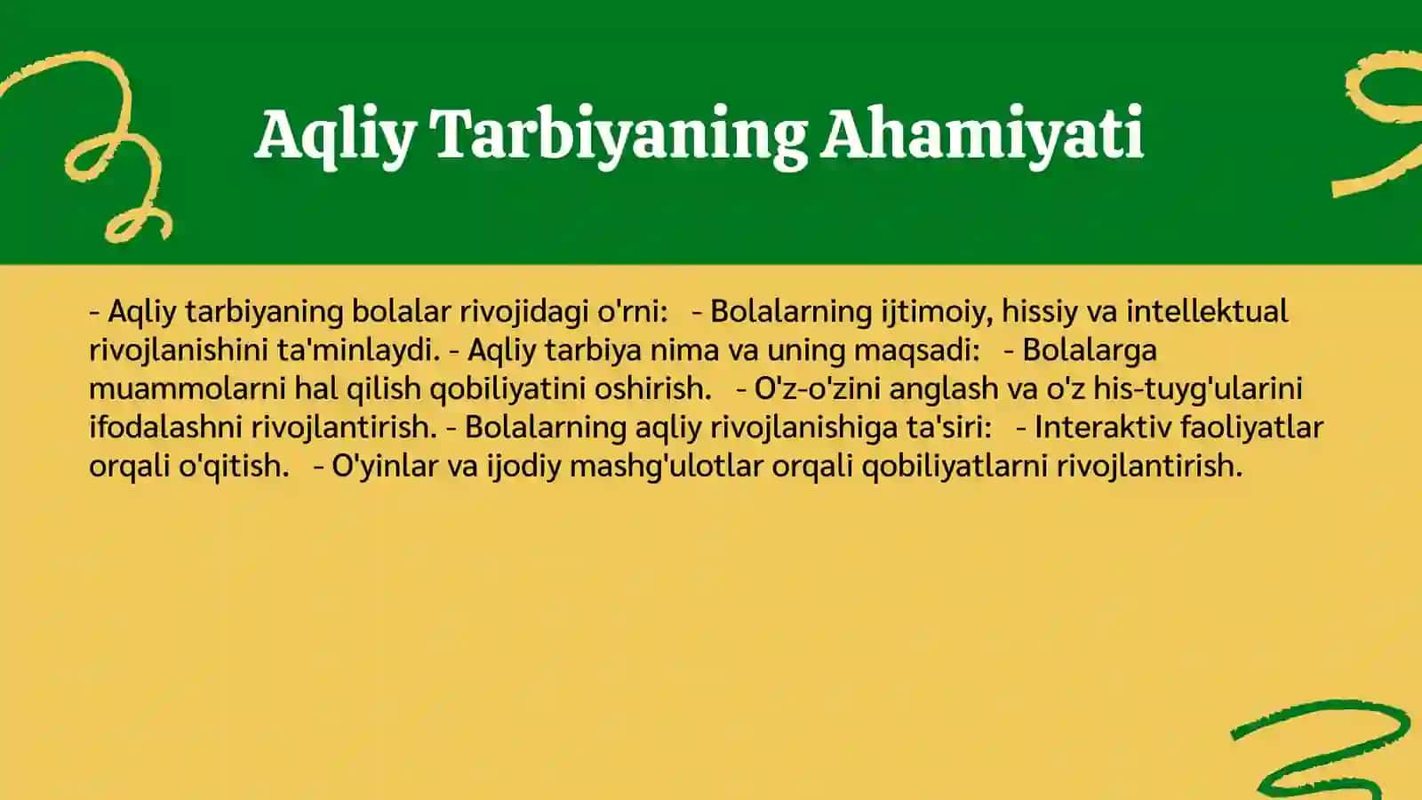 Aqliy tarbiya bolalar uchun 3