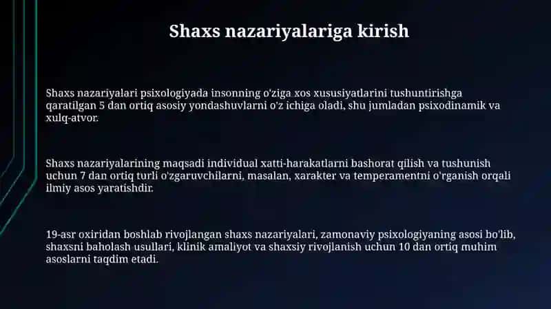 Chet el psixologiyasida shaxs nazariyasi 3