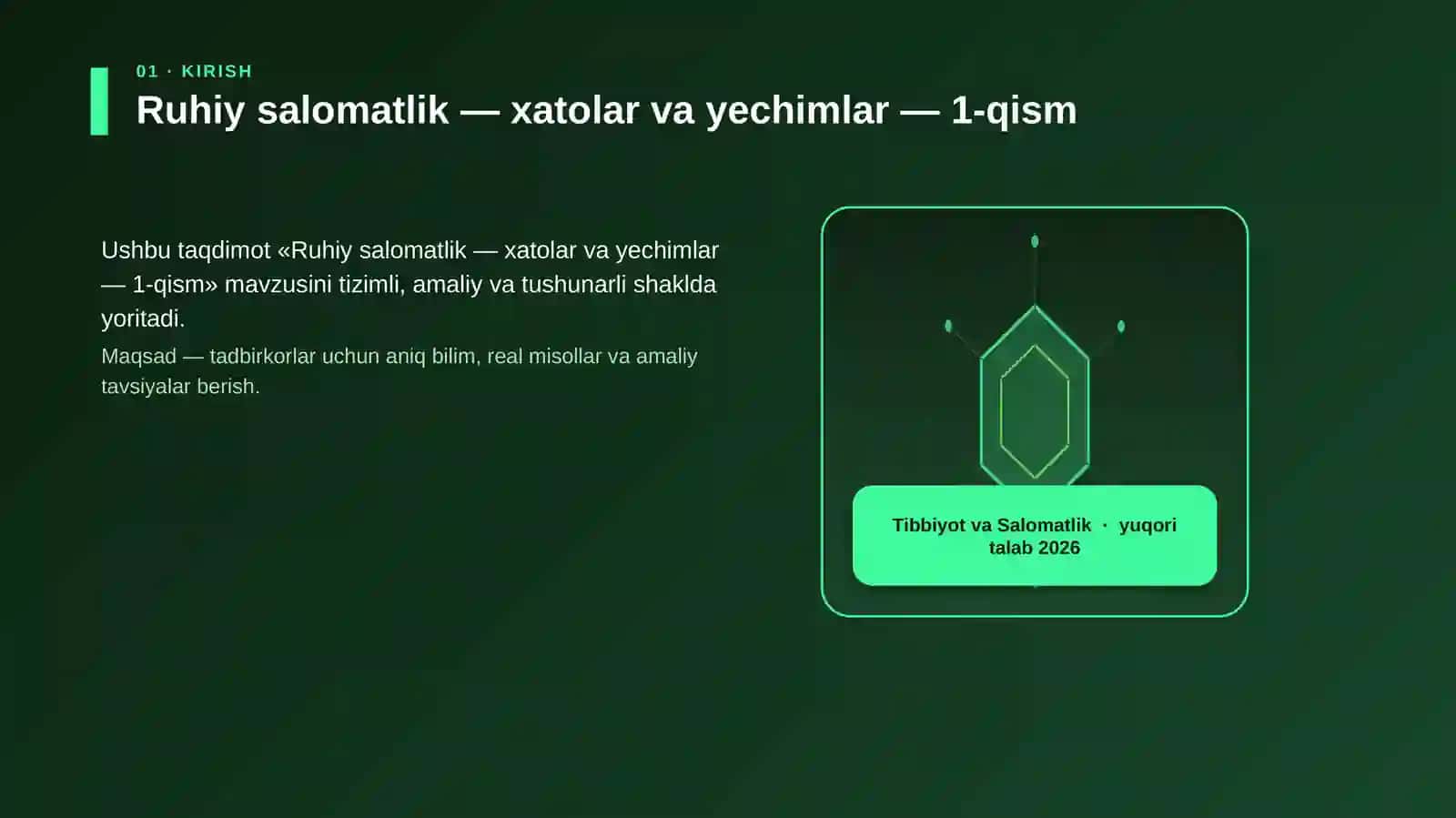 Ruhiy salomatlik — xatolar va yechimlar — 1-qism 3