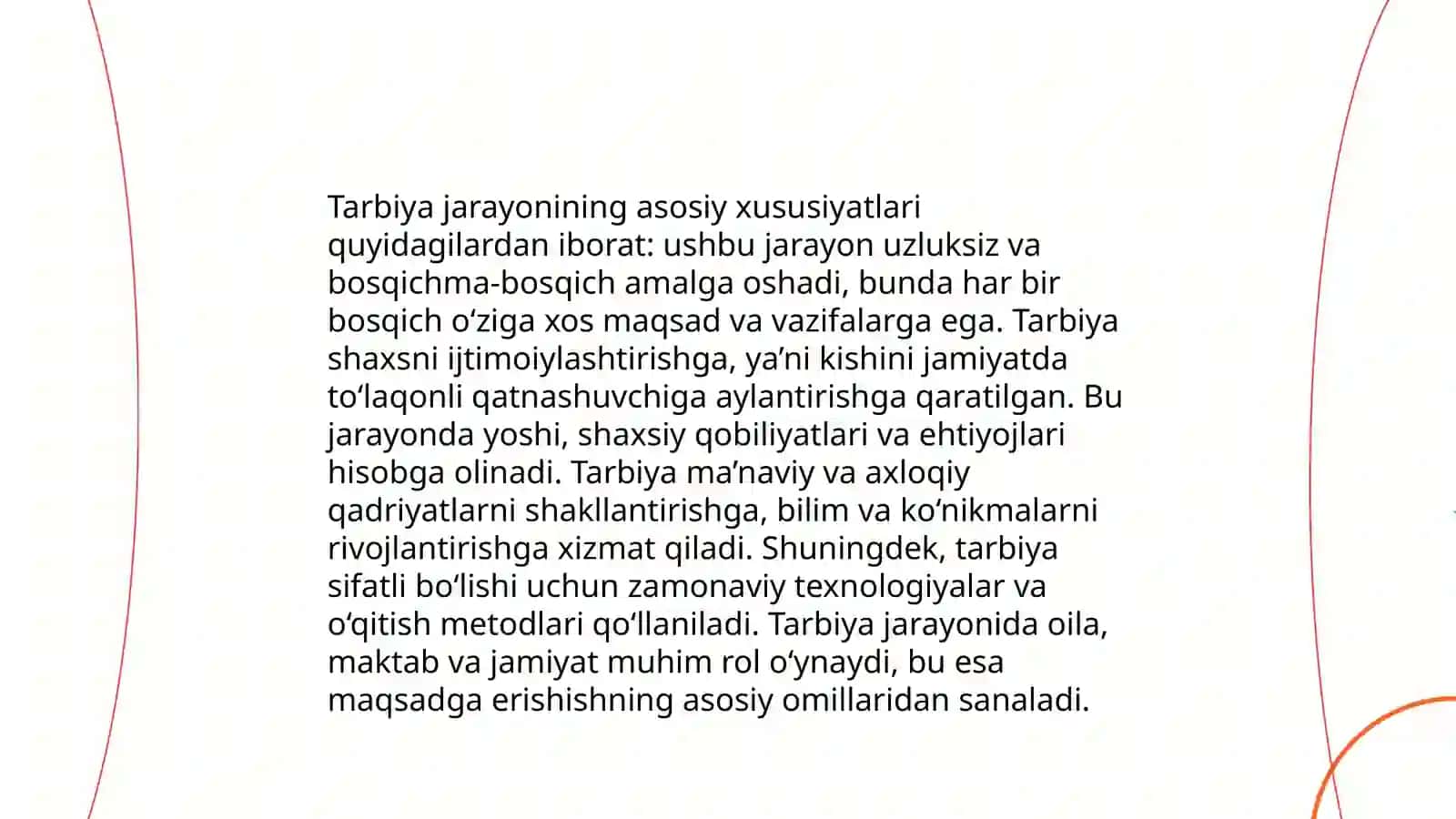 Tarbiya jarayonini tashkil etishning oʻziga xosligi 3