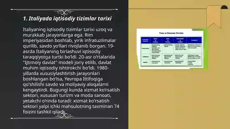 Italiyada iqtisodiy tizimlar tarixi 3