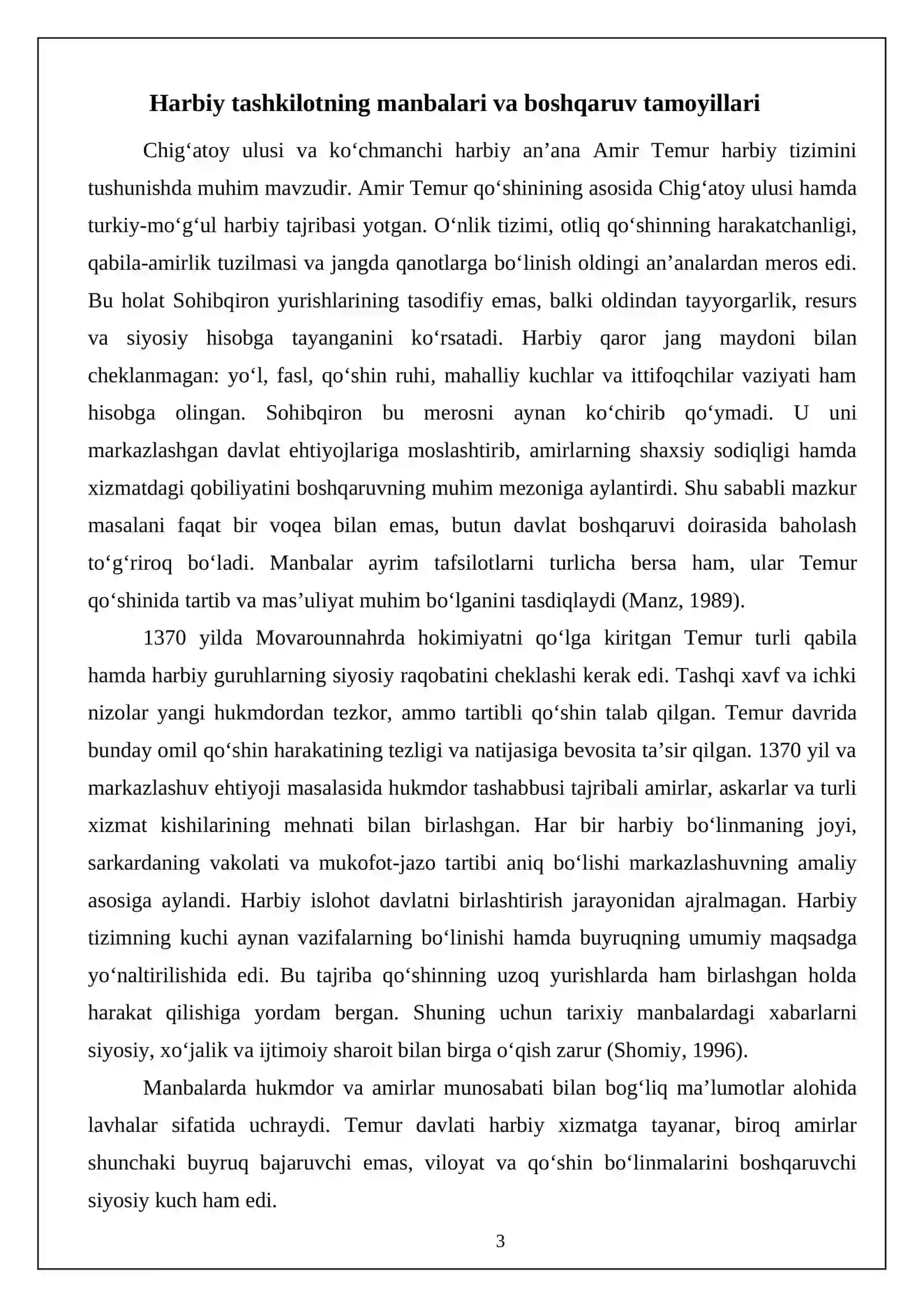 Sohibqironning harbiy islohotlari va yurishlari 3