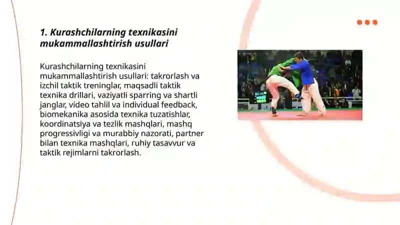 Kurashchilarning texnik-taktik va jismoniy tayyorgaligi 3
